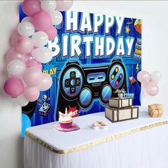 Lofaris Blue Game On Let's Bounce Birthday Backdrop Boys Party