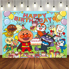 Lofaris Superhero Anpanman Birthday Kids Party Backdrop