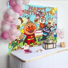 Lofaris Superhero Anpanman Birthday Kids Party Backdrop