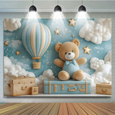 Lofaris Teddy Bears Hot Air Balloon Birthday Photo Backdrop