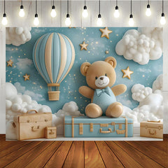 Lofaris Teddy Bears Hot Air Balloon Birthday Photo Backdrop