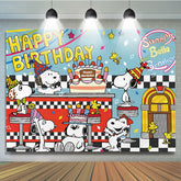 Lofaris Puppy Cartoon Happy Birthday Backdrop for Kids Party