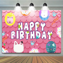Lofaris Cartoon Dollhouse Birthday Party Backdrop for Girl
