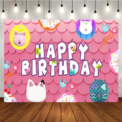 Lofaris Cartoon Dollhouse Birthday Party Backdrop for Girl