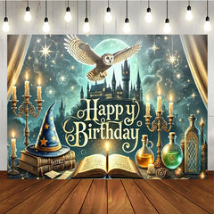 Lofaris Magic Castle Hogwarts Happy Birthday Backdrop