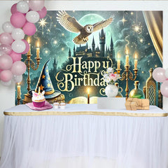 Lofaris Magic Castle Hogwarts Happy Birthday Backdrop