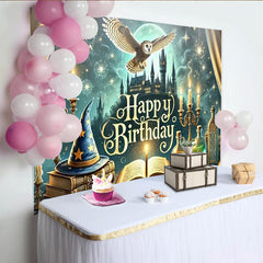 Lofaris Magic Castle Hogwarts Happy Birthday Backdrop