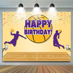 Lofaris Basketball Field Boys Happy Birthday Backdrop