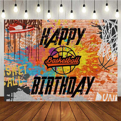 Lofaris Basketball Retro Graffiti Wall Birthday Party Backdrop