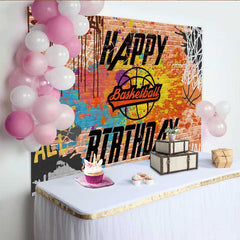Lofaris Basketball Retro Graffiti Wall Birthday Party Backdrop