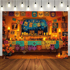 Lofaris Day Of The Dead Party Backdrop for Mexican Fiesta