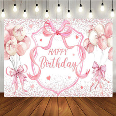 Lofaris Pink Bow Tie Birthday Girls Party Backdrop