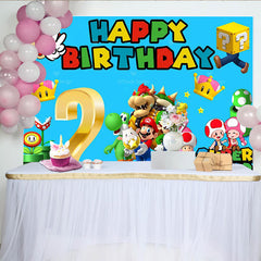 Lofaris Super Bro 2nd Boy Birthday Party Backdrop
