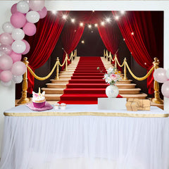 Lofaris Movie Night Star Red Carpet Birthday Party Backdrop