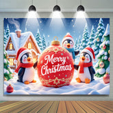 Lofaris Winter Penguins Christmas Festive Party Backdrop for Decor