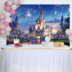 Lofaris Dreamy Castle Night Pricess Girls Birthday Backdrop