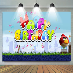 Lofaris Cartoon Angry Birds Birthday Party Backdrop for kids