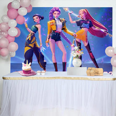Lofaris KPop Girl Happy Birthday Party Backdrop for Decor