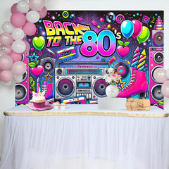 Lofaris Retro 80s Party Birthday Backdrop for Celebration