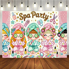 Lofaris Pink Girls Make Up Spa Party Backdrop for Decor