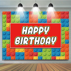 Lofaris Building Block Happy Birthday Party Backdrop