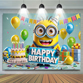 Lofaris Happy Birthday Anime Balloons Ribbon Party Backdrop