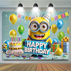 Lofaris Happy Birthday Anime Balloons Ribbon Party Backdrop