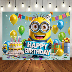 Lofaris Happy Birthday Anime Balloons Ribbon Party Backdrop