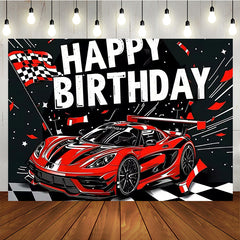 Lofaris Super Sports Car Racing Birthday Backdrop for Boys