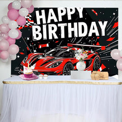 Lofaris Super Sports Car Racing Birthday Backdrop for Boys