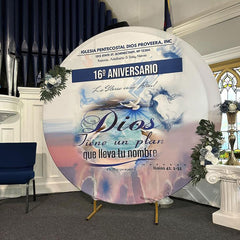 Custom Photo Microfiber Cloth Party Round Backdrop