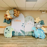 Green Dinosaur Arch Backdrop For Birthday Party