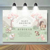 Green Safari Animal Baby Shower Custom Backdrop