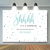 Simple Blue Dot Surprise 50th Birthday Backdrop