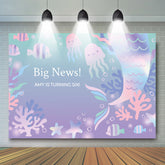 Purple Mermaid Under The Sea Birthday Backdrop