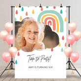 Rainbow Dots Custom Photo Birthday Backdrop