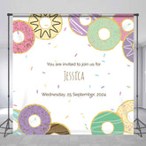 Sweet Dount Custom Name Birthday Party Backdrop