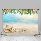 Floral Starfish Beach Summer Photo Backdrop