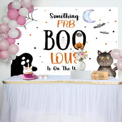 Frb Boo Lous White Halloween Baby Shower Backdrop