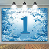 Cant You Sea Undersea Dolphins 1st Birthday Backdrop
