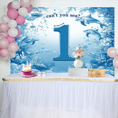 Cant You Sea Undersea Dolphins 1st Birthday Backdrop