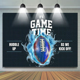 Black Blue Rugby Game Time Sport Birthday Backdrop