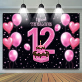 Pink Balloon Cake Official Teenager 12th Backdrop