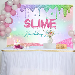 Colorful Cream Glitter Slime Birthday Bash Backdrop