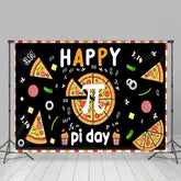 Lofaris Black Pizza Mathematical Happy Pi Day Backdrop