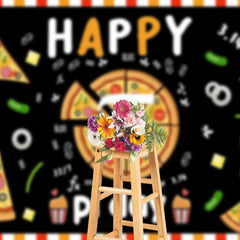 Lofaris Black Pizza Mathematical Happy Pi Day Backdrop