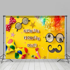 Lofaris Yellow Clown Bow Tie Glasses April Fools Day Backdrop