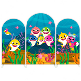 Baby Shark Theme Happy Birthday Party Arch Backdrop Cover