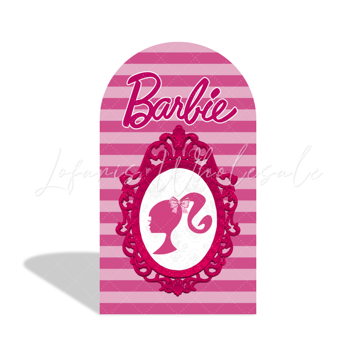 Barbie Theme Happy Birthday Party Background Arch Backdrop Wall Cloth Cover