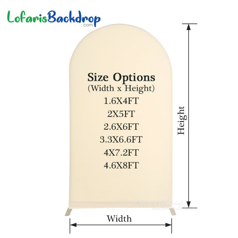 Lofaris Beige Spandex Fit Round Top Backdrop Wedding Arch Cover